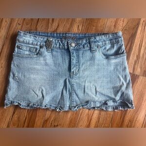 Bongo Light Blue Denim low waist mini skirt